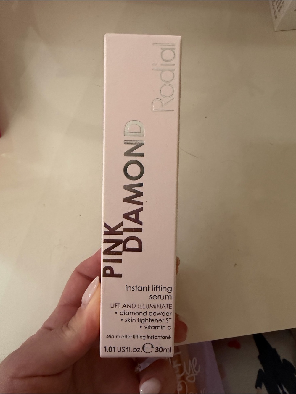 Rodial Pink Diamond Instant Lifting Serum - Pale Pink & Silver Accents